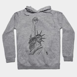 Statue of freedom fist held high Hoodie